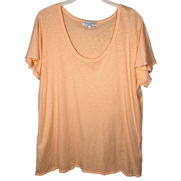 Michael Stars Orange Cotton T-Shirt Size Large - Picture 1 of 7